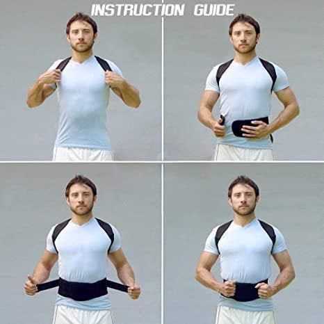 Premium Adjustable Back Brace Posture Corrector & Abdomen Support Pain Relief Belt