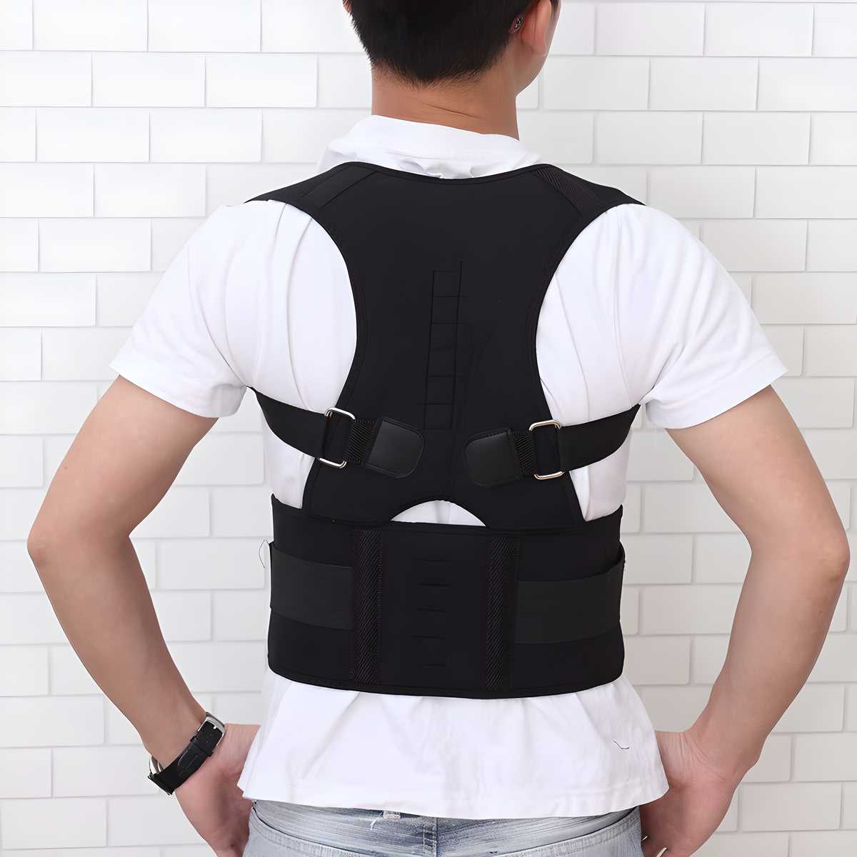 Premium Adjustable Back Brace Posture Corrector & Abdomen Support Pain Relief Belt