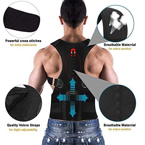 Premium Adjustable Back Brace Posture Corrector & Abdomen Support Pain Relief Belt